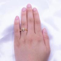 Diamond ring on hand photo