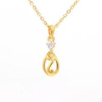 Diamond pendant 9k gold with necklace photo