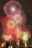 Fireworks over the sky in summer photo