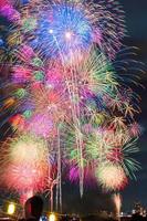 Fireworks over the sky in summer photo