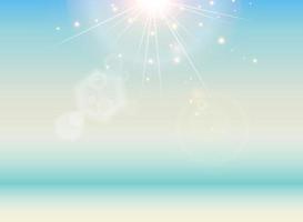 Beach with blue sea and sunlight landscape background. vector