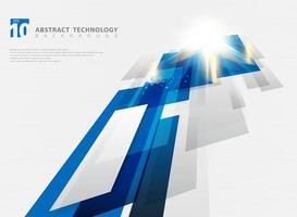 Abstract perspective technology geometric blue background vector