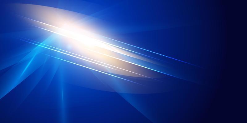 Abstract futuristic lighting effect on dark blue background. Colorful lens flare, star, explosion and electric power design.