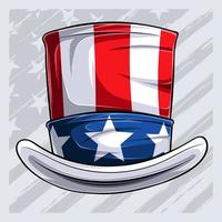 4th of July Uncle Sam hat independence day hat isolated on white background vector