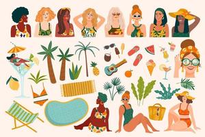 vector conjunto de ilustraciones de verano