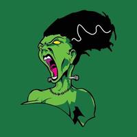 Angry Female Frankenstein Design vector