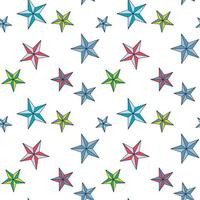 Seamless background with stars of different colors Repeating pattern vector