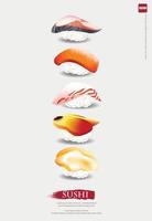 cartel de la ilustración de vector de restaurante de sushi