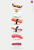 cartel para la ilustración de vector de restaurante de sushi