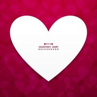 Abstract background with white heart shape space in the center on Valentine's gradient red background. vector