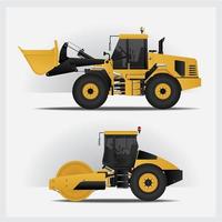 Construction Vehicles Vector Illustration set