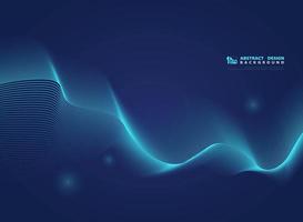 Abstract gradient blue wavy line pattern modern science design. vector