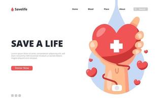 Save A Life Landing Page vector