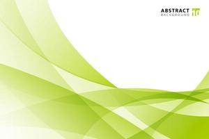 Abstract modern light green wave element on white background with copy space. vector