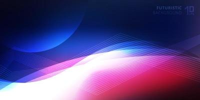 Abstract smooth neon glowing light lines wave futuristic background technology style. vector