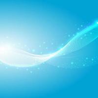 Abstract waves lines glowing with sparkling elements blue background. vector