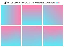 Collection of abstract geometric gradients pattern blue and pink backgrounds. vector