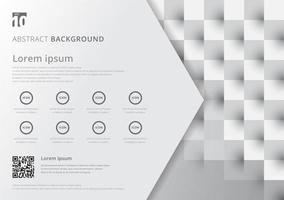 Template layout white and gray geometric squares pattern. vector