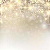 Christmas background with snow and snowflakes glitter on gold background place for text. vector