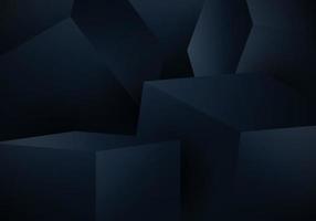 Abstract 3D blue cube box on dark background vector