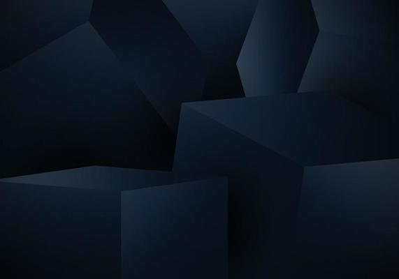 Abstract 3D blue cube box on dark background