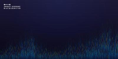 Abstract panorama futuristic gradient blue orange stripe line pattern background. vector