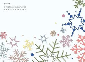 Abstract of colorful Christmas snowflakes pattern background. vector