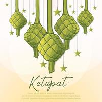 concepto de fondo de ketupat vector