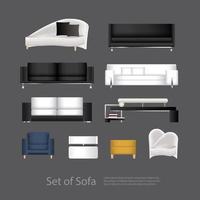 Set of modern sofas vector