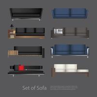 Set of modern sofas vector