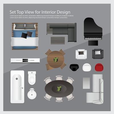 Modern furniture top view set