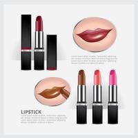 Set of color lipsticks and mouth vector