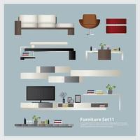 Furniture and Home Decoration Set Vector Illustration