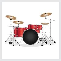 Vector Illustration Drum Set Red