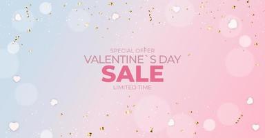 Valentine s Day sale banner Background Design Template for advertising or web or social media and fashion ads vector