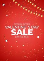 Valentine s Day sale banner Background Design vector