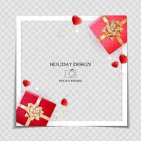 Holiday Background Photo Frame Template vector