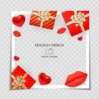 Holiday Background Photo Frame Template vector