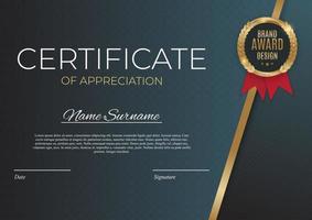 Certificate of achievement template set Background with gold badge and border Award diploma design blank vector