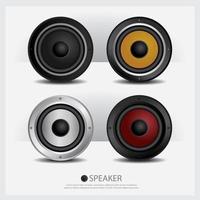 Four Speakers isolated vector illustration