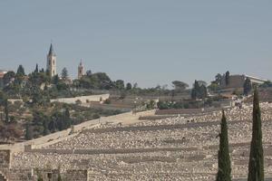 View of Mount of Olives over the old city of Jerusalem in Israel photo