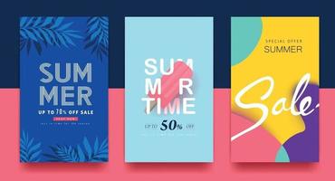 Summer sale background layout banners voucher discount Vector template