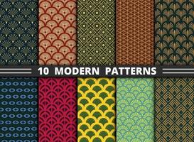 Abstract modern style antique pattern of colorful set background. vector