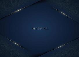 Abstract gradient dark blue luxury technology with gold glitters template background. vector