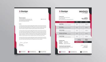 Plantilla de factura y membrete de identidad de marca empresarial corporativa vector