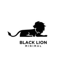 minimal black lion vector design