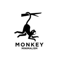 premium minimalism monkey vector logo icon illustration design