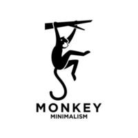 premium minimalism monkey vector logo icon illustration design