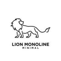 minimal mono line lion vector logo design