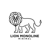 minimal mono line lion vector logo design